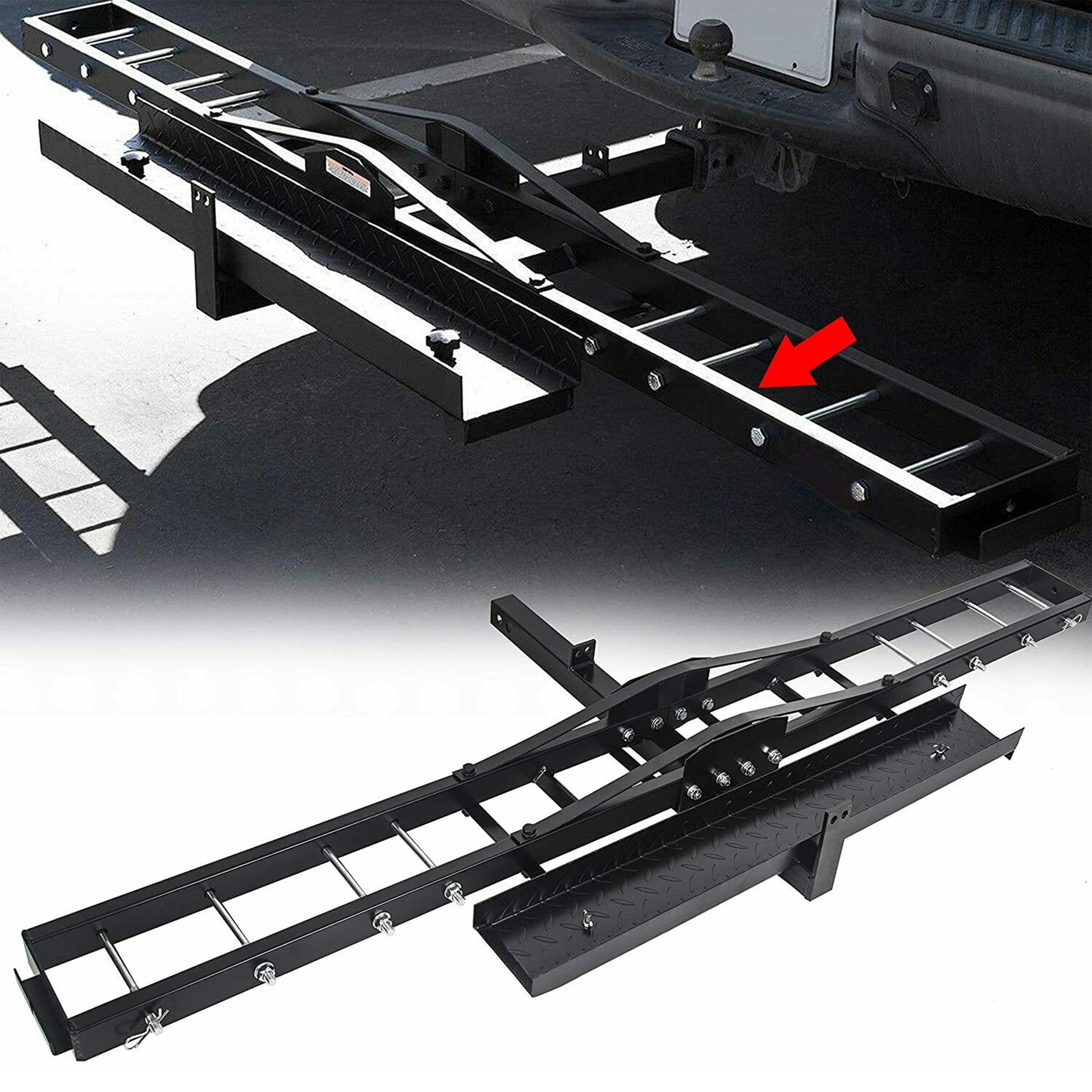 500lbs Motorcycle Hitch Carrier Steel Rack With Ramp