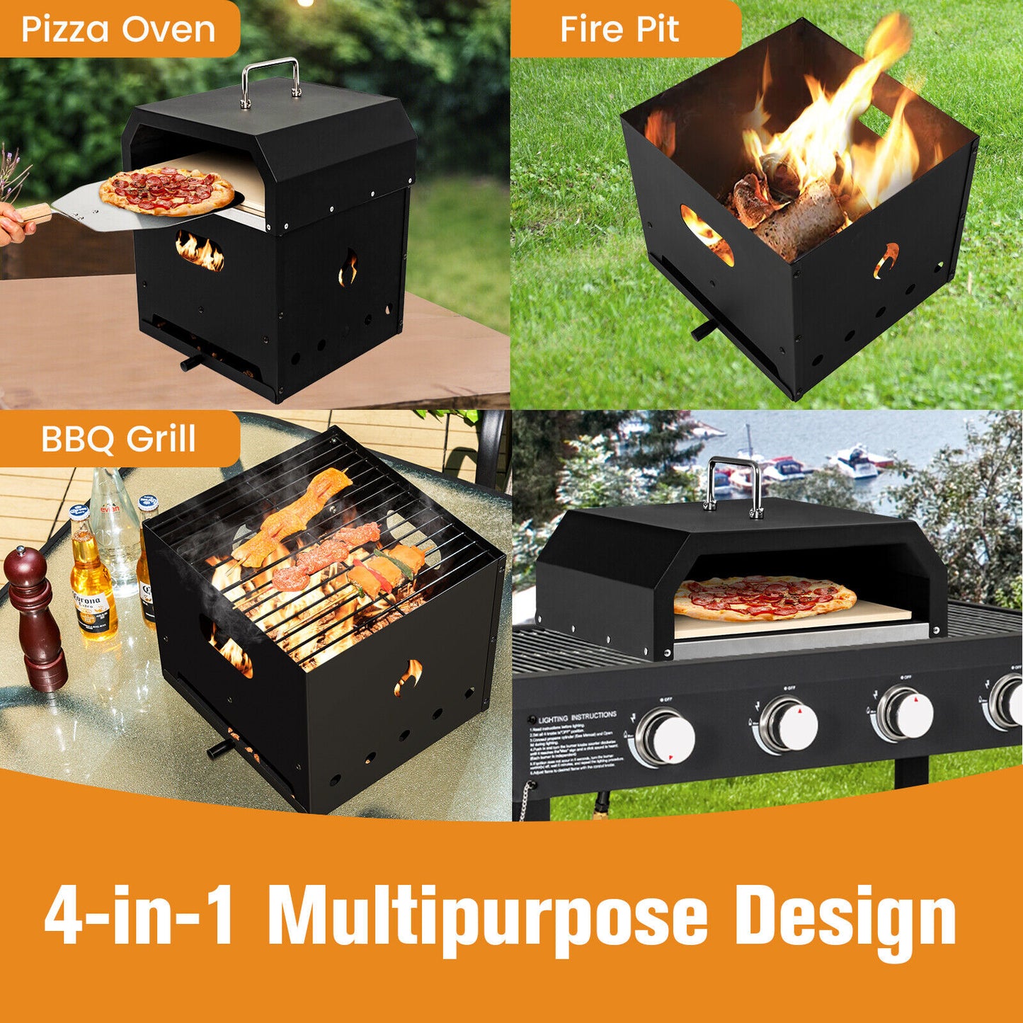 Pizza Oven -  4in1 Multipurpose Outdoor Pizza Oven