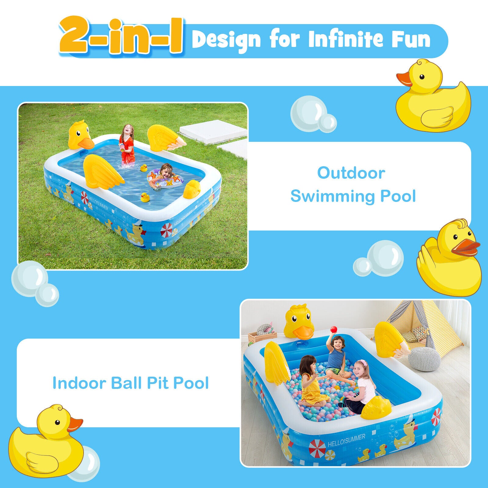 Inflatable Pool With Sprinkler - Blow Up Pool