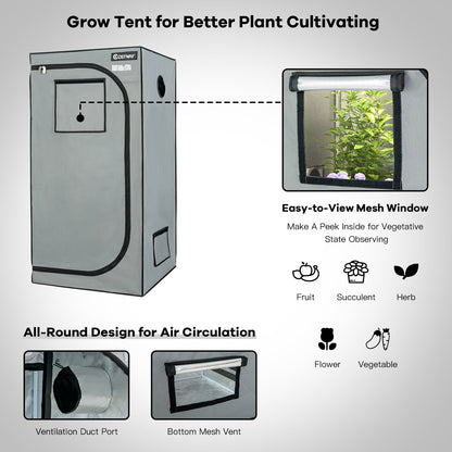 Grow Tent - 32x32x63 Inches Grow Room with Window Floor and Tray