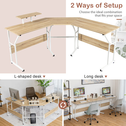 Computer Desk - 2 Person Gaming Desk - Reversible L Shaped Desk