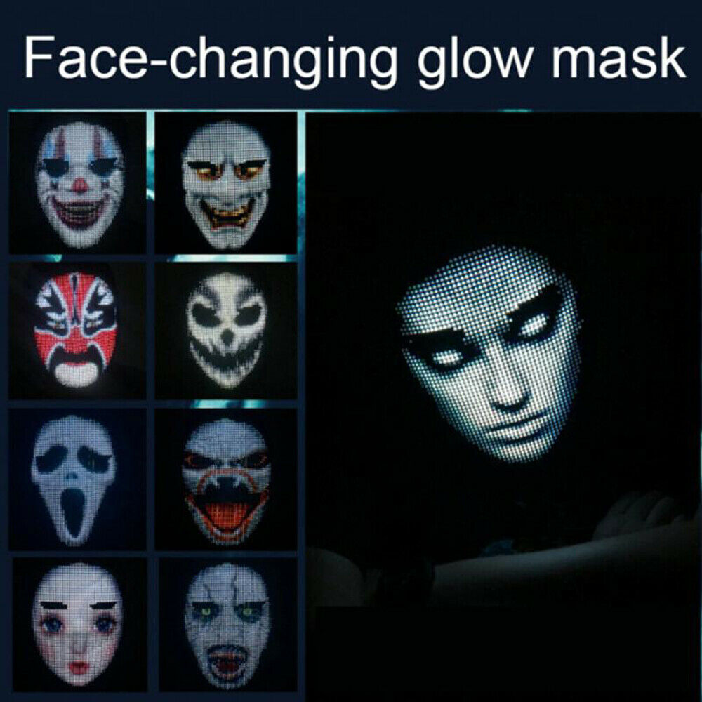 Halloween costume -  LED full face mask is a programmable Costume
