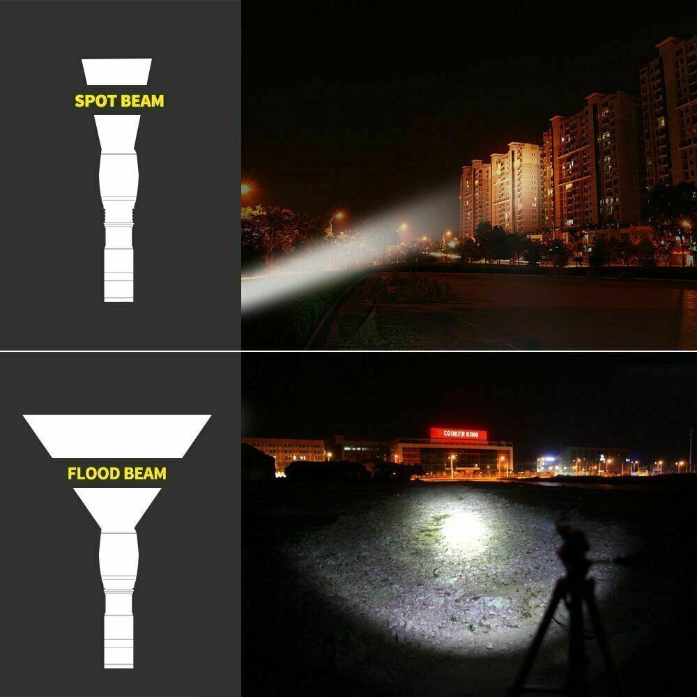 2 Pack 20000lm Rechargeable Flashlight - T6 LED Light