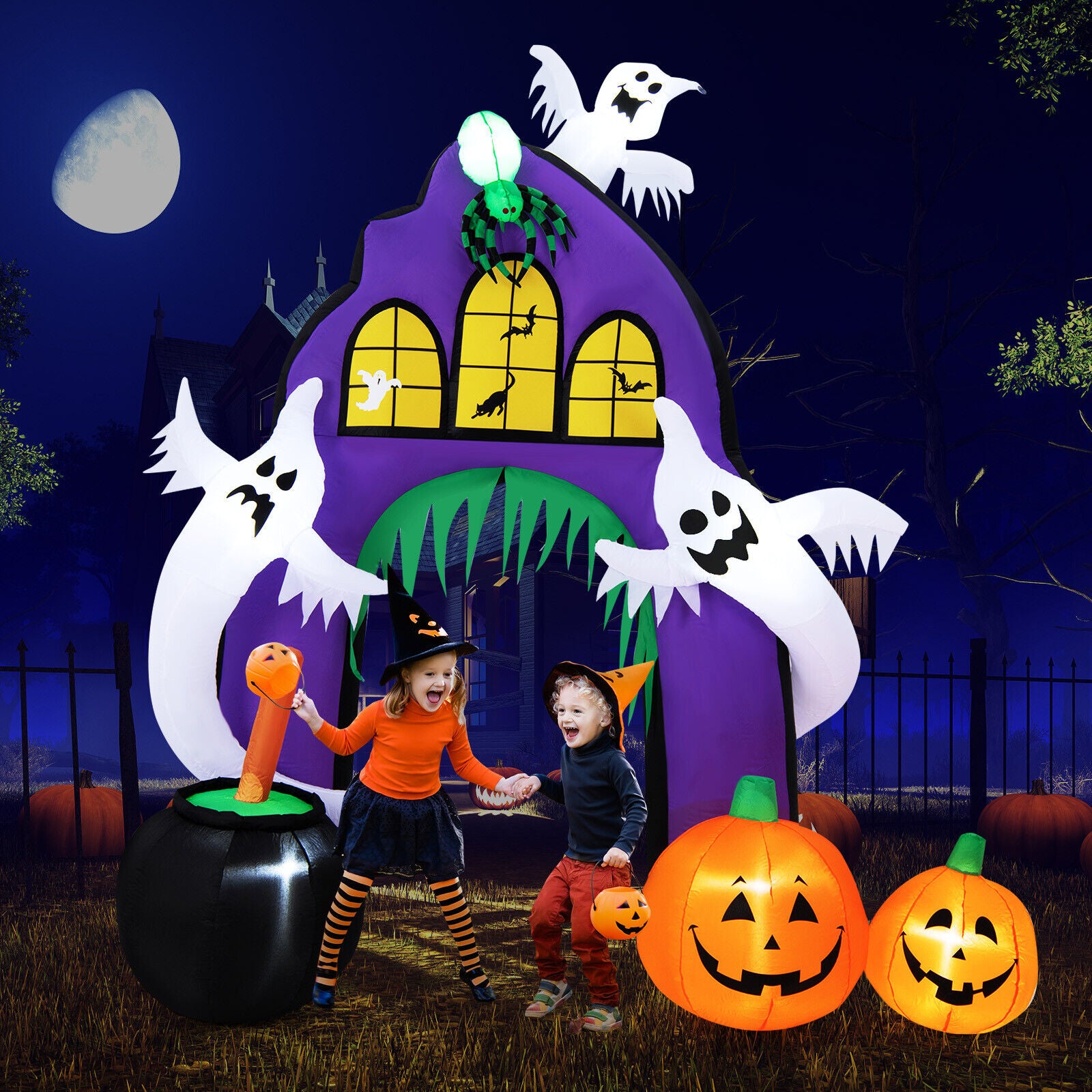 Halloween décor - 9 Ft Tall Halloween Inflatable Castle Archway Decor