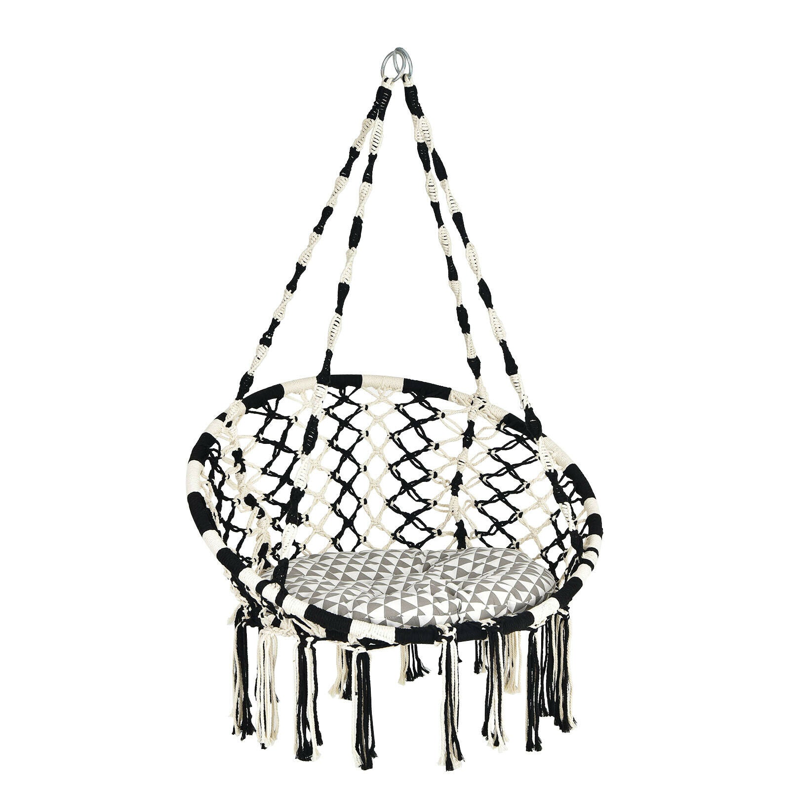 Hammock Chair with Cushion - Macrame Hanging Chair Rope