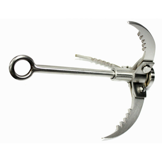 Stainless Steel Grapple Claw with 3 Folding Claws for Hiking