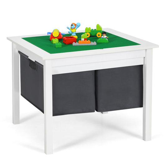 Lego Table With Double Sided Board - 2 in 1 Activity Table With Drawer