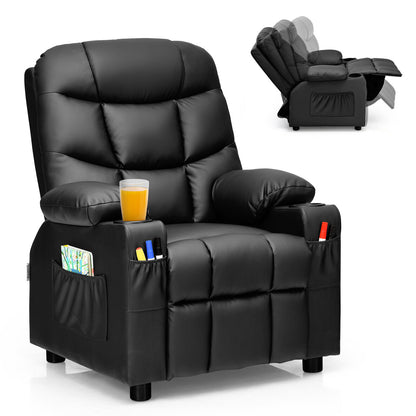 Recliner Chair - Kids Lounger Chair With Cup Holder and Side Pockets