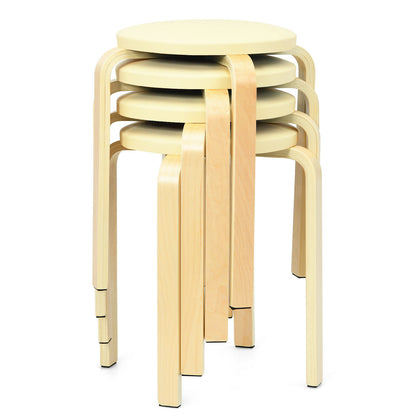 Stackable Stoll Set of 4 With Padded Seat 