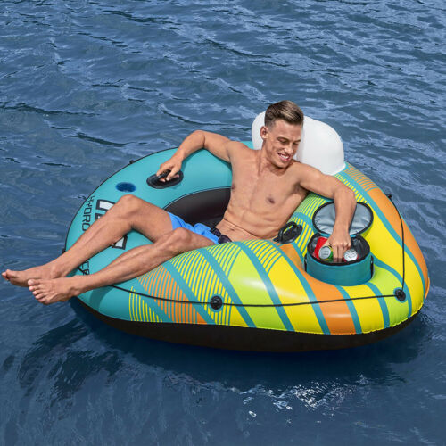 Single Person River Tubes - Pool Floats for Adults with Cooler